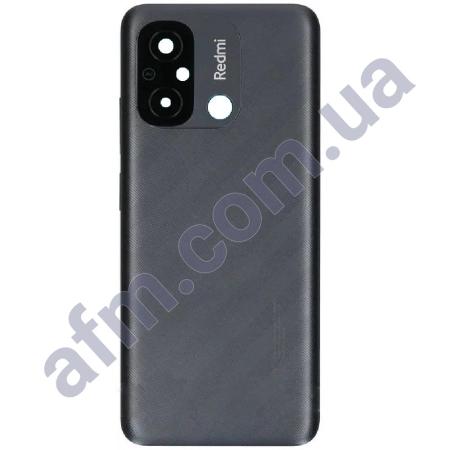 Задняя крышка Xiaomi Redmi 12C серая Graphite Gray + стекло камеры