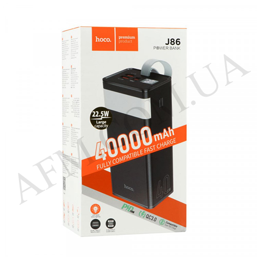 Зовнішній акумулятор (Power Bank) Hoco J86 (40000 mAh) чорний