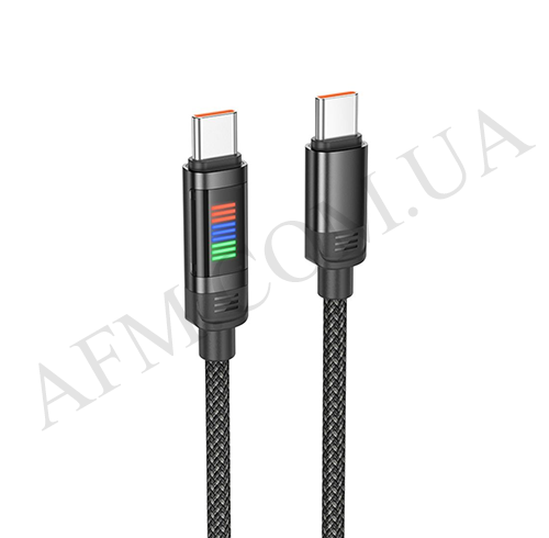 USB кабель Hoco U126 Type-C - Type-C PD 100W (1000mm) с дисплеем чёрный