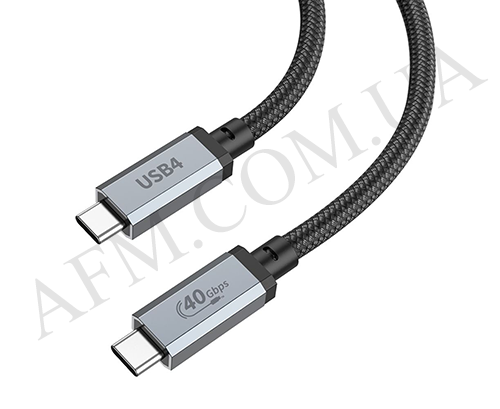USB кабель Hoco US05 USB4 8K Type-C to Type-C PD100W (1000mm) чорний