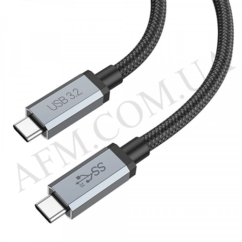 USB кабель Hoco US06 USB 3.2 4K Type-C to Type-C PD100W (1000mm) чорний