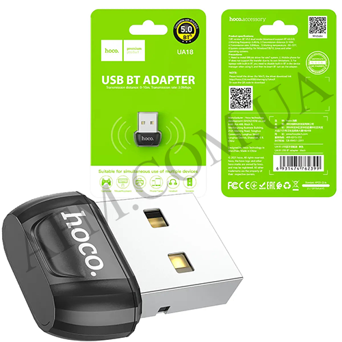 Адаптер Hoco USB BT UA18 чорний