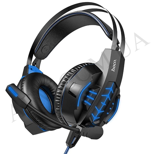 Навушники (HandsFree) Hoco W102 игровые з мікрофоном сині