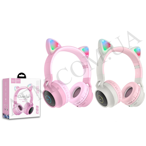 Навушники (HandsFree) Bluetooth Hoco W27 рожеві