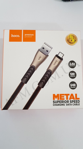 USB кабель Hoco U48 Superior Speed Micro USB 2.4A (1200mm) чорний