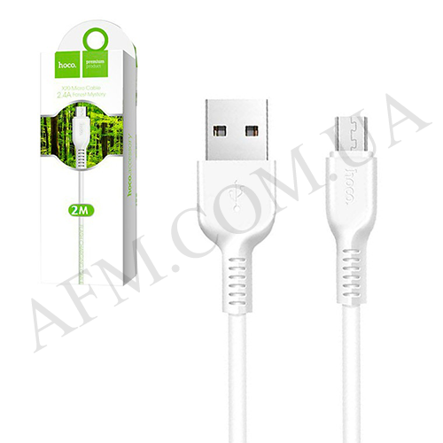 USB кабель Hoco X20 Flash Micro USB (2000mm) білий