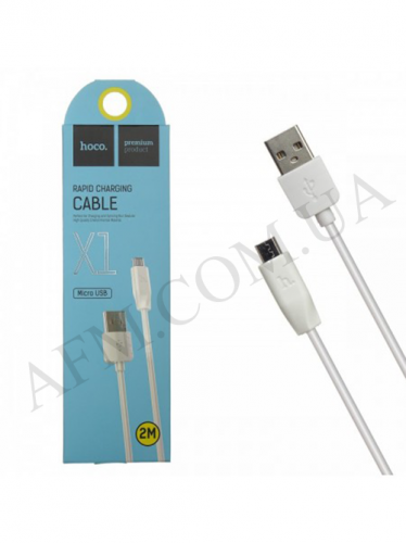 USB кабель Hoco X1 Rapid Micro USB (2000mm) білий