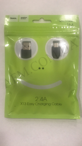 USB кабель Hoco X13 Easy Type-C 3A (1000mm) чорний