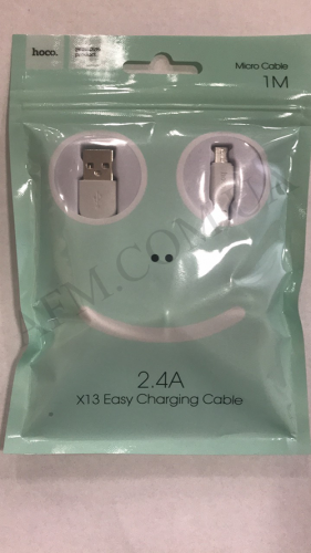 USB кабель Hoco X13 Easy Micro USB 2, 4A (1000mm) белый