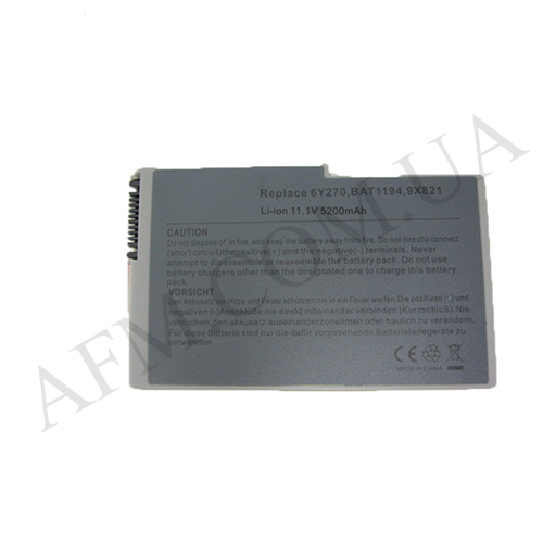 + АКБ для ноутбука DELL 1X793 Latitude D500/ D505/ D510/ D520/ D530/ D600(11.1V/ 5200mAh/ 6ячеек/ чорний)