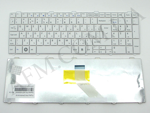 + Клавіатура + КлавіатурнаПлата Fujitsu A530/ A531/ AH512/ AH530/ AH531/ NH751 біла + російська оригінал