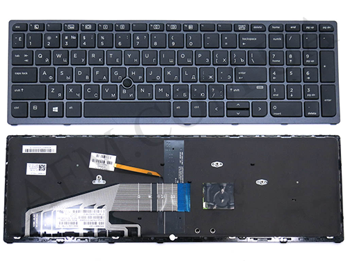 +Клавиатура+КлавиатурнаяПлата HP ProBook 450 G3 чёрная+русский+рамка+подсветка+джойстик оригинал