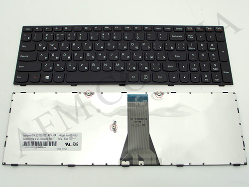 Клавіатура + КлавіатурнаПлата Lenovo G50-30/ G50-45/ G50-70/ G50-70M чорна + російська +рамка OEM