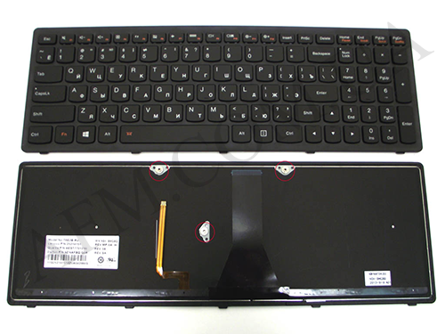 +Клавиатура+КлавиатурнаяПлата Lenovo G500s/ G505s узкий шлейф чёрная+русский+рамка+подсветка ориг