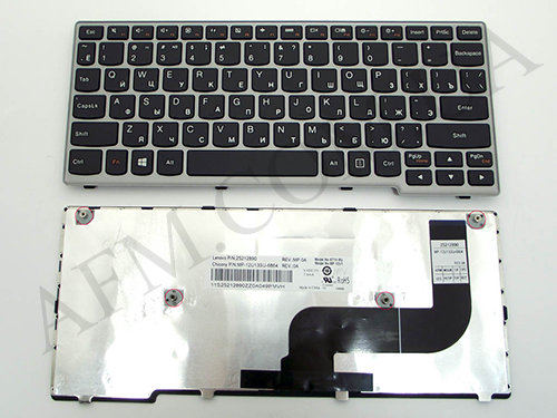 + Клавіатура + КлавіатурнаПлата Lenovo YOGA 11S/ S210/ S210T чорна + російська + сіра рамка оригінал