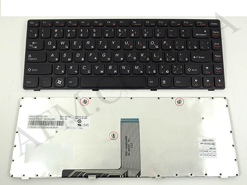 +Клавиатура+КлавиатурнаяПлата Lenovo Z370/ Z470/ V470/ B470 чёрная+русский+чёрная рамка оригинал