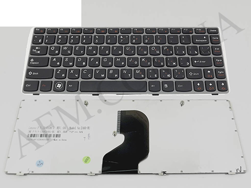 + Клавіатура + КлавіатурнаПлата Lenovo Z460/ Z460G/ Z460A/ Z450 чорна + російська + сіра рамка оригінал