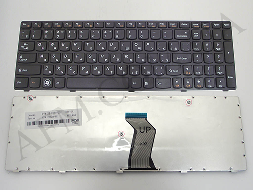 Клавіатура + КлавіатурнаПлата Lenovo Z580/ G580/ G585/ Z580A/ Z585 чорна + російська +рамка OEM