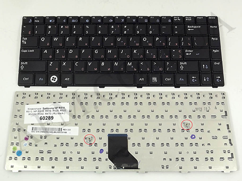 Клавиатура+КлавиатурнаяПлата Samsung R513/ R515/ R518/ R520/ R522/ R550 чёрная+русский оригинал