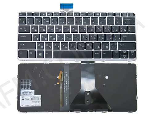 + Клавіатура + КлавіатурнаПлата HP EliteBook 1030 G1/ 1020 G1/ X2 1012 G1 чорна + російська + підсвічування