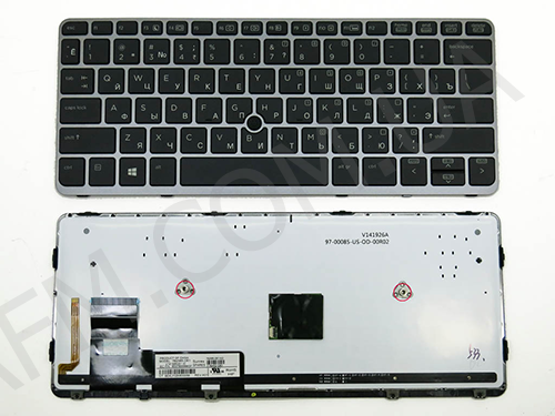 +Клавиатура+КлавиатурнаяПлата HP EliteBook 820 G1 чёрная+рус+рамкасерая+подсветка+джойстик ориг