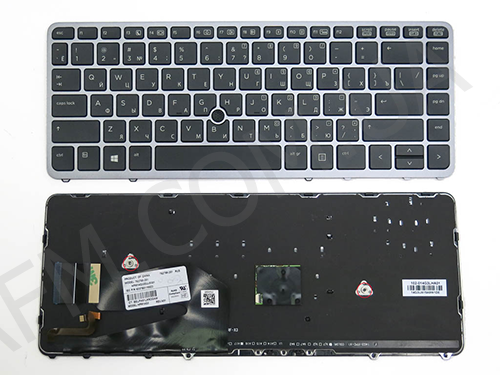 + Клавіатура + КлавіатурнаПлата HP EliteBook 840 G1 чорна +рус+ рамка сіра + підсвічування + джойстик оріг