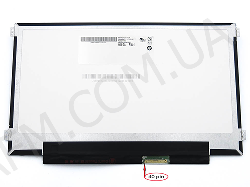 +LCD 11.6" AUO B116XAK01.1 Тонка / Глянцева / ШлейфСправаВнизу / ГоризонтальніВушки (1366*768/ 40пин)