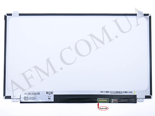 LCD 15.6" NT156FHM-N41 Тонка / Глянцева / ШлейфСправаВнизу / ВертикальніВушки - Кріплення 30пин