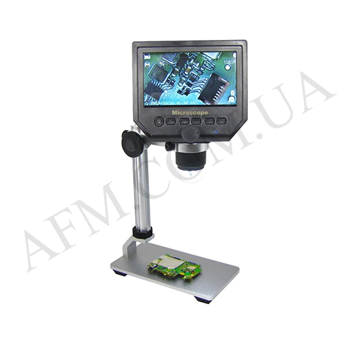Цифровой микроскоп с монитором 4.3" G600+ штатив (запись видео/ фото на microSD, фокус 20-120мм)