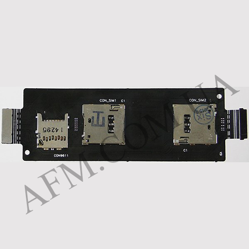 Конектор SIM and MMC Asus ZenFone 2 (ZE500CL/ ZE550ML/ ZE551ML) зі шлейфом, на 2 SIM- карти *