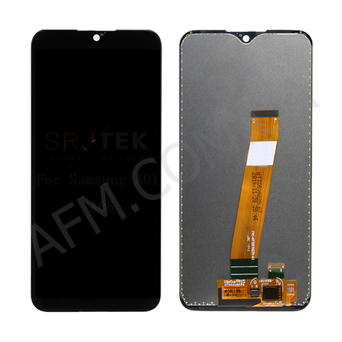 Дисплей (LCD) Samsung GH81-18209A A015F Galaxy A01 чорний сервісний (вузький конектор)