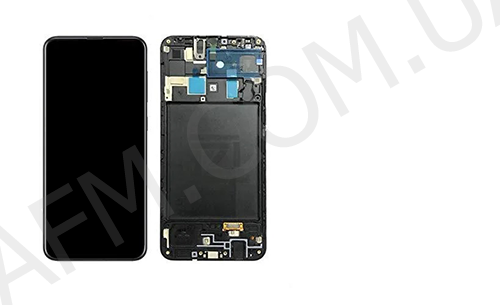 Дисплей (LCD) Samsung A205F Galaxy A20 OLED чорний + рамка