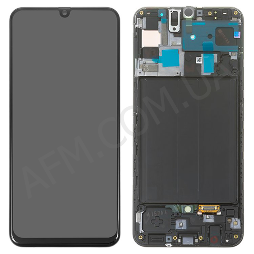 Дисплей (LCD) Samsung A505F Galaxy A50/ A507F 2019 OLED чёрный + рамка