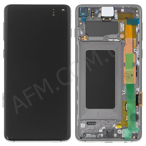 Дисплей (LCD) Samsung GH82-18850A G973 Galaxy S10 PRISM BLACK сервісний + рамка