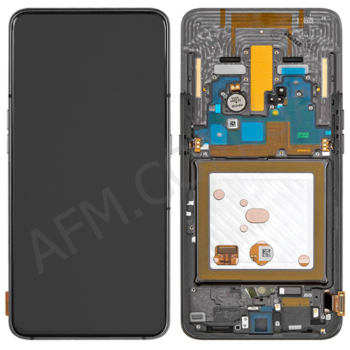Дисплей (LCD) Samsung GH82-20348A A80 A805 2019 чорний сервісний + рамка