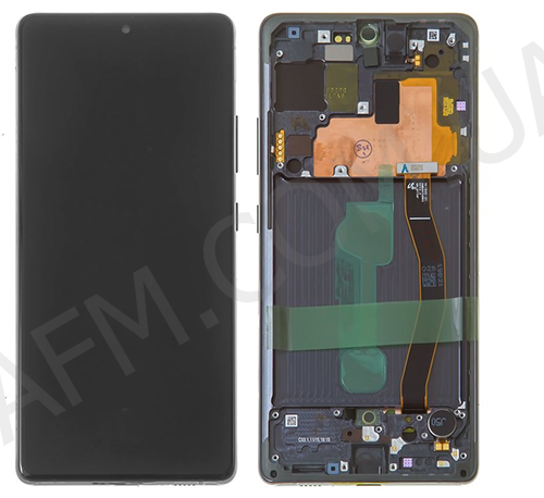 Дисплей (LCD) Samsung GH82-21992A G770 Galaxy S10 Lite чёрный сервисный + рамка