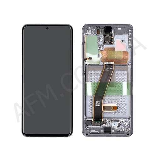 Дисплей (LCD) Samsung GH82-22123A G980 Galaxy S20 COSMIK GREY сервісний + рамка