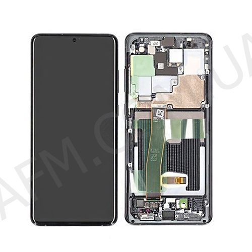 Дисплей (LCD) Samsung GH82-22271A G988 Galaxy S20 Ultra COSMIK BLACK сервисный +рамка