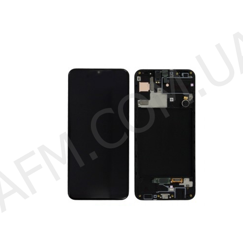 Дисплей (LCD) Samsung GH82-21190A A307 Galaxy A30s 2019 чёрный сервисный + рамка