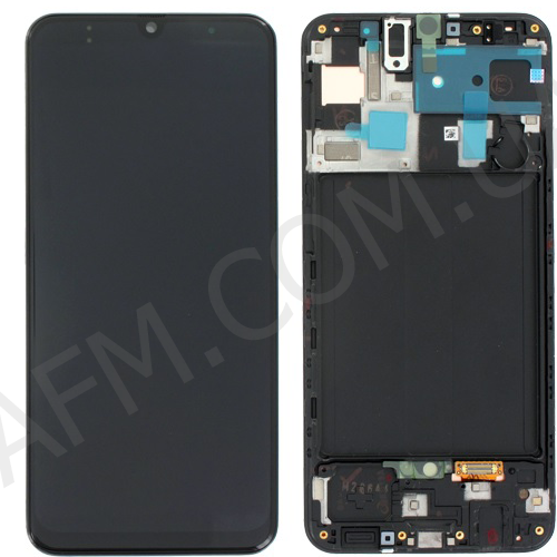 Дисплей (LCD) Samsung GH82-19204A A505 Galaxy A50 2019 чорний сервісний + рамка