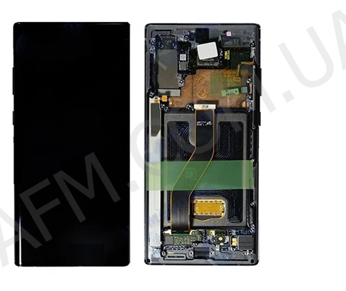 Дисплей (LCD) Samsung GH82-20900A N975 Galaxy Note 10 Plus AURA BLACK сервісний + рамка