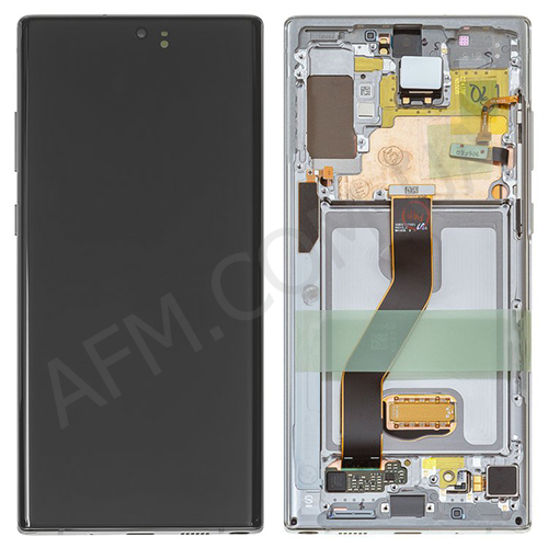 Дисплей (LCD) Samsung GH82-20838C N975 Galaxy Note 10 Plus AURA SILVER сервисный + рамка