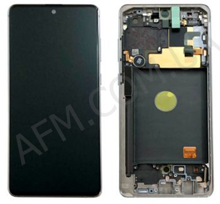 Дисплей (LCD) Samsung GH82-22192B N770 Galaxy Note 10 Lite SILVER сервісний + рамка