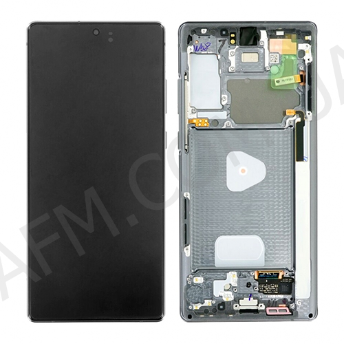 Дисплей (LCD) Samsung GH82-23495A N980/ N981 Galaxy Note 20 AURA GRAY сервісний +рамка