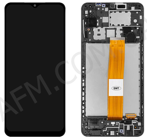 Дисплей (LCD) Samsung GH82-24491A A125 Galaxy A12 чорний сервісний + рамка