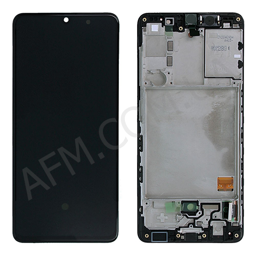 Дисплей (LCD) Samsung GH82-22860A A415 Galaxy A41 чорний сервісний + рамка