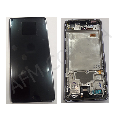 Дисплей (LCD) Samsung GH82-25463C A725 Galaxy A72 фиолетовый сервисный + рамка