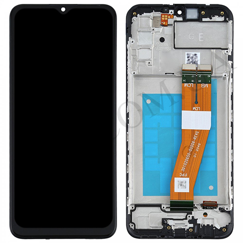 Дисплей (LCD) Samsung GH81-18456A A025F Galaxy A02S (161*72) чорний сервісний + рамка
