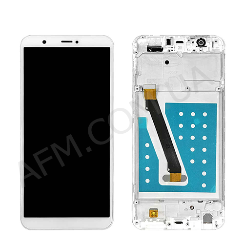 Дисплей (LCD) Huawei P Smart (FIG-LX1)/ P Smart Dual Sim (FIG-L21) белый + рамка