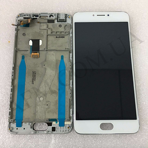 Дисплей (LCD) Meizu M3 Note (версія L681h) білий + рамка